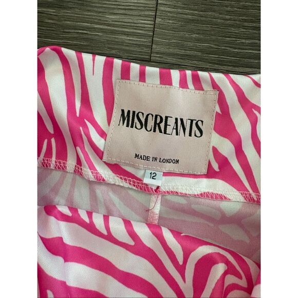 NWOT Miscreants Pink & White Zebra Cupid Mini Dress With Gloves Sz US 8 / UK 12 - Picture 4 of 4